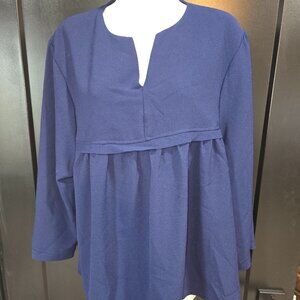 Betsey's Boutique Navy Peplum Blouse Sz L